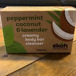 Peppermint, coconut and lavender creamy body bar cleanser 200g (7oz)